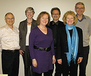 From left to right, CAUT assistant executive director Neil Tudiver with the five member CAUT Benefits Trust board of trustees — Anne Stalker of the University of Calgary, Nancy Langton of the University of British Columbia & chair of the board, Rolland Gaudet of Collège universitaire de Saint-Boniface, Elin Maher of the University of New Brunswick & Charles Draimin of Concordia University — Oct. 2 at the CAUT office in Ottawa.