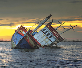 Image d'un navire naufragé
