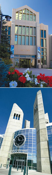 The new Alberta universities — Mount Royal University (top) & Grant MacEwan University