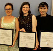 Recognizing the best of education stories for 2009 — Our happy winners, from left to right, Rebecca Granovsky-Larsen, Nora Loreto & Sharon Lem at the awards ceremony in Ottawa April 24.