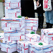 Ontario students delivered more than 40,000 petitions in gift-wrapped boxes to Premier Dalton McGuinty on Dec. 2.